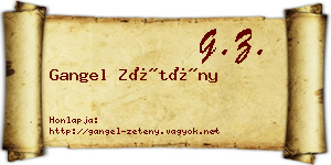 Gangel Zétény névjegykártya